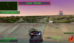 God mode activated in Twisted Metal II.