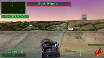 God mode activated in Twisted Metal II.