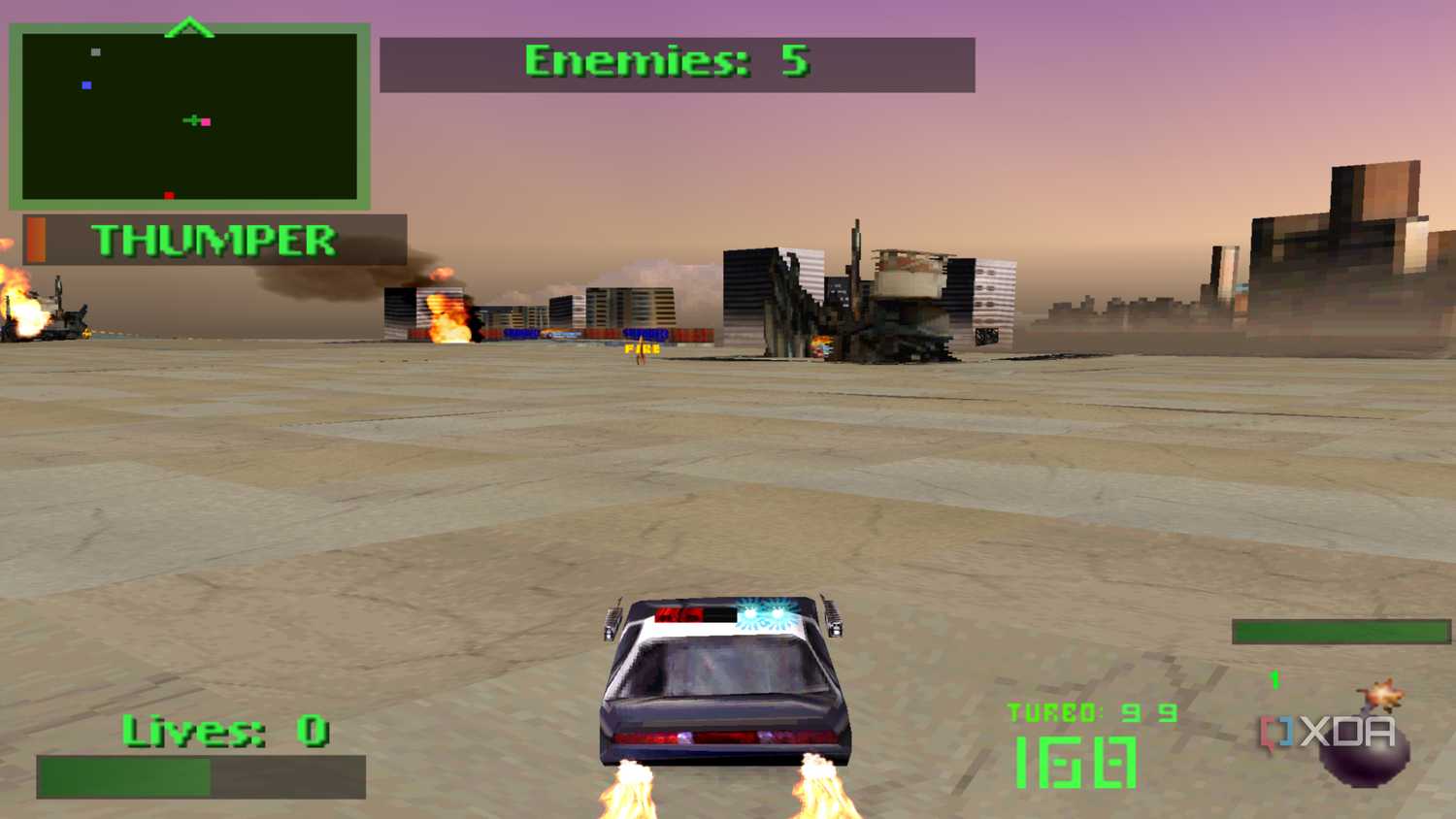 Unlimited turbo in PS1's Twisted Metal.