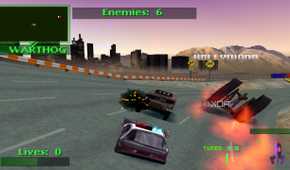 A screenshot from Twisted Metal II on the PS1.