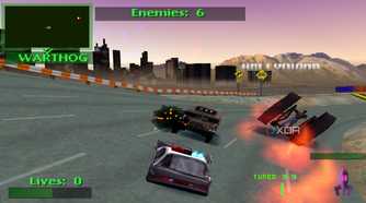 A screenshot from Twisted Metal II on the PS1.