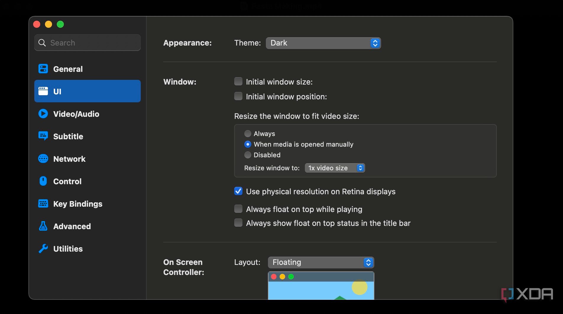 UI Settings on IINA