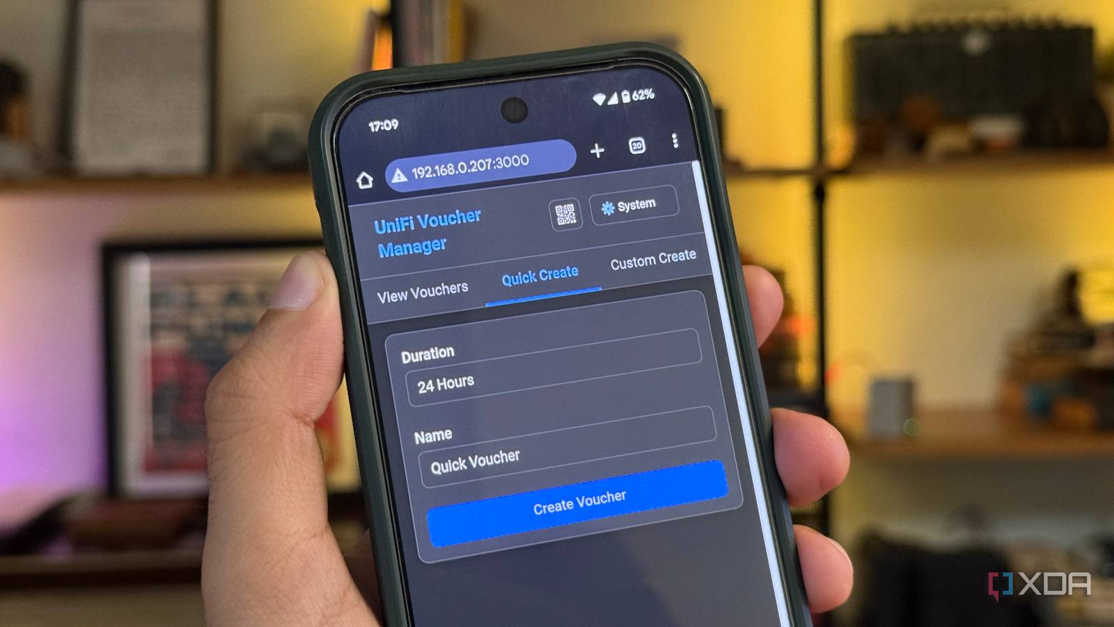 Unifi Voucher manager on phone