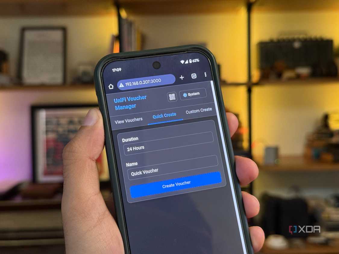 Unifi Voucher manager on phone