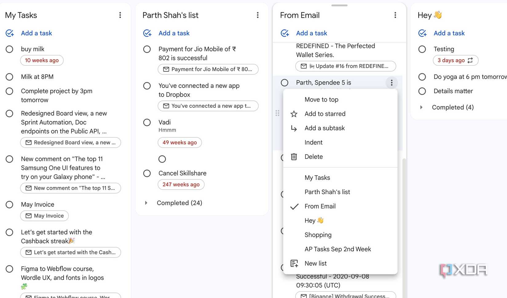 Google Tasks details