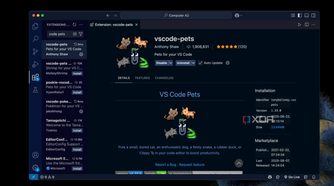 vs code pets extension