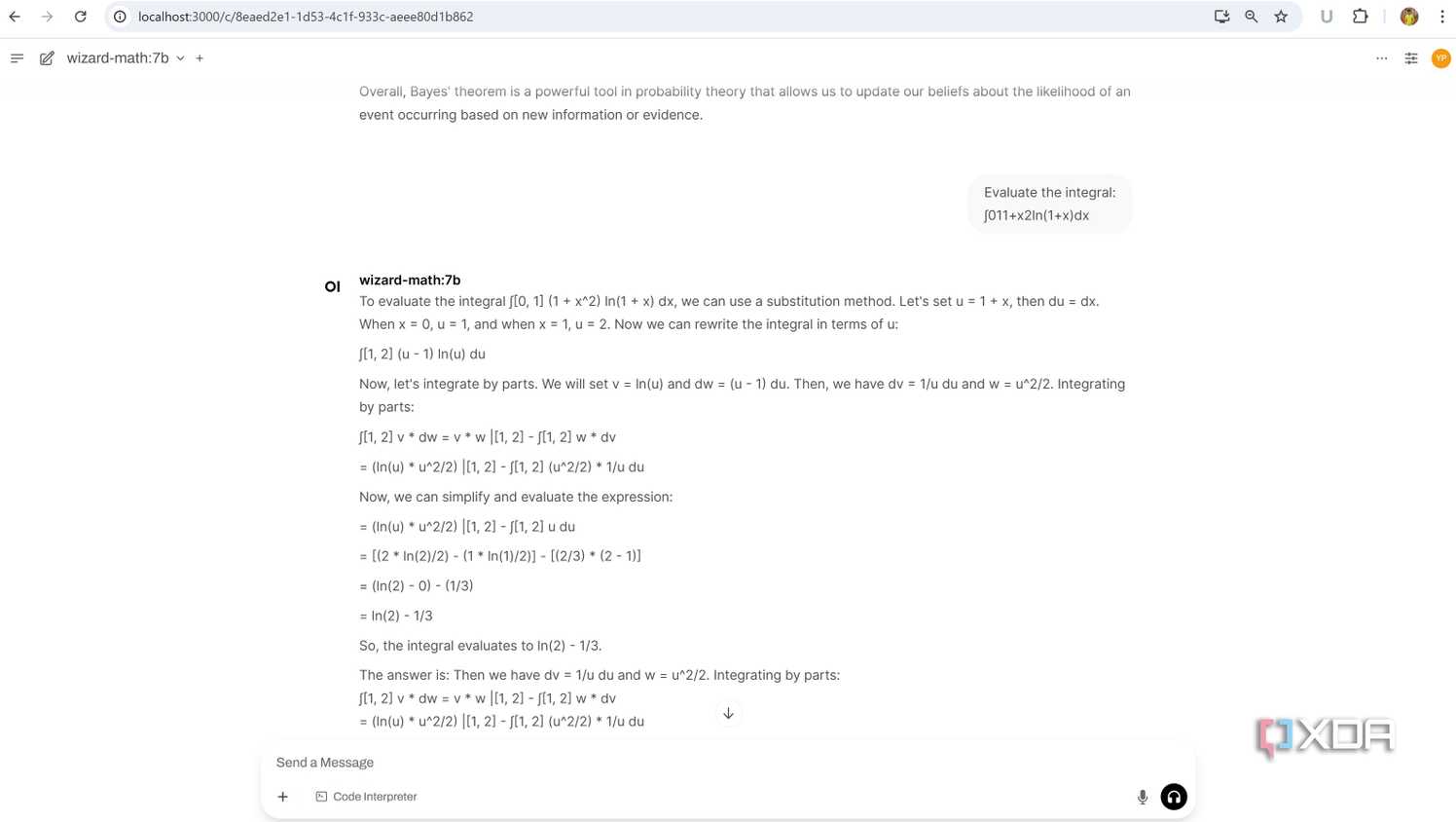 wizard-math solving integration problem
