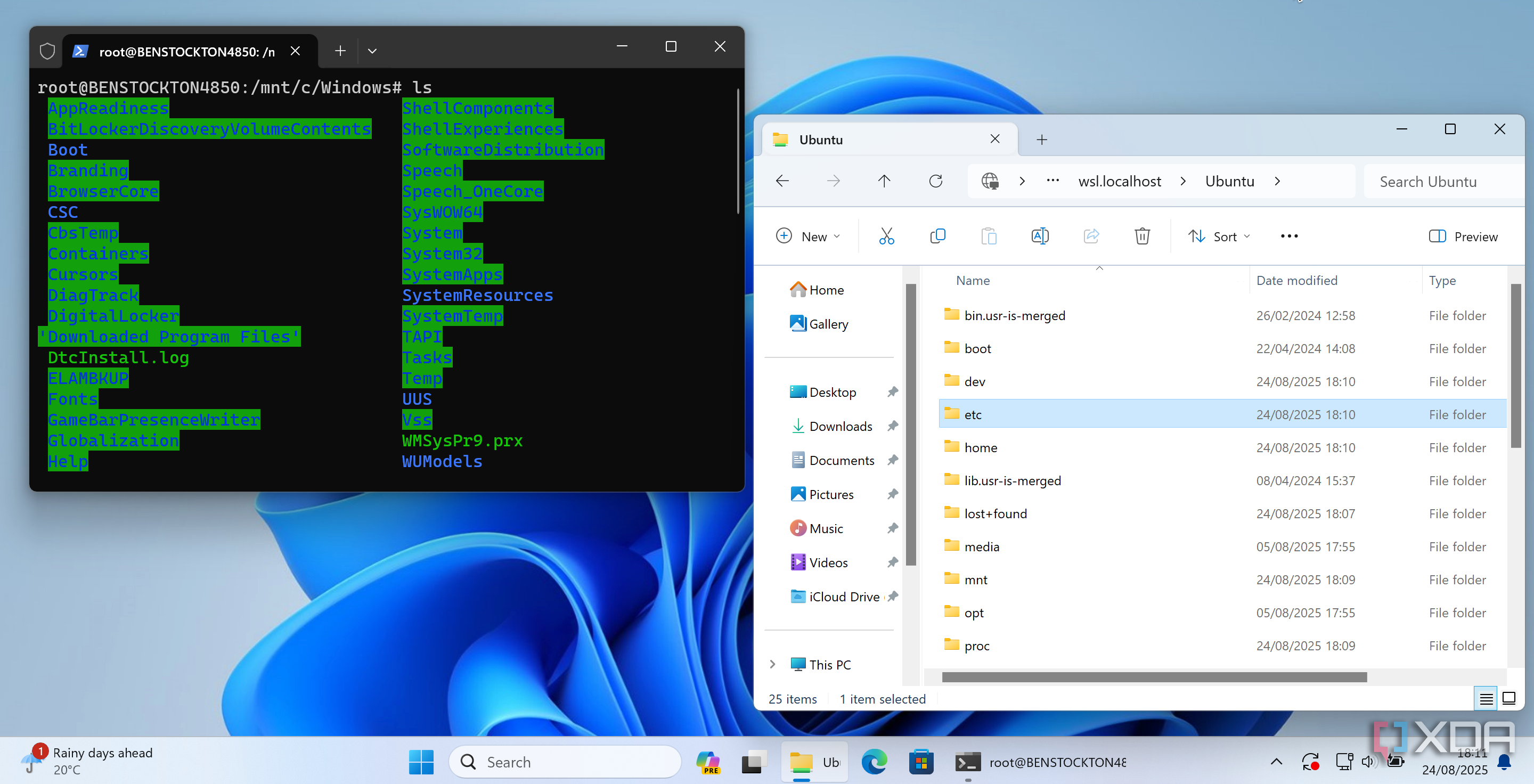I do all my Linux work inside Windows now, and I genuinely can't tell ...
