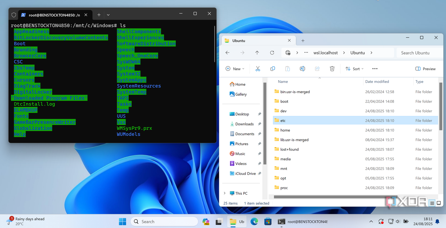 I do all my Linux work inside Windows now, and I genuinely can't tell ...