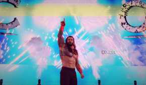 Roman Reigns through a technicolor shaderglass.