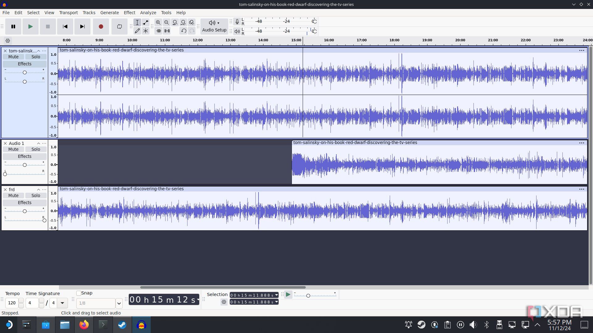 Steam Deck desktop Audacity