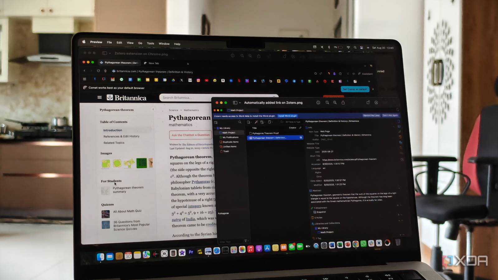 Zotero running with Chrome on a Mac