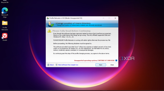 shows Profile Relocator warning agree EULA
