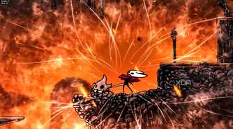 Hornet dying in Hollow Knight: Silksong.