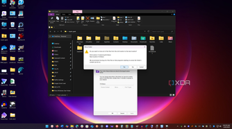 shows clicking verification message to move default user folder