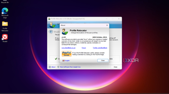 shows support screen for software