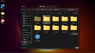 shows empty user folder relocated to separate SSD