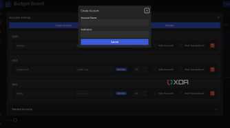 Add new account in Budget Board
