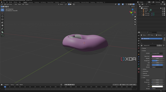 Adding material to donut model in Blender