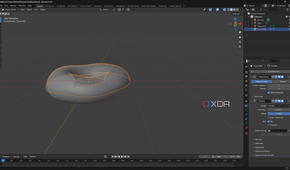 Adding Solidify modifier in Blender, donut shape in canvas