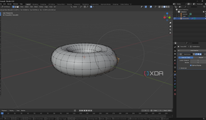 Adjust face position of donut model in Blender