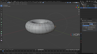 Adjust face position of donut model in Blender