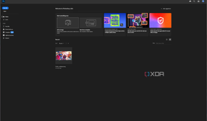 Screenshot of the Adobe Photoshop home page running in Linux through WinApps