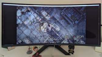 An ultrawide monitor playing a cutscene in Dying Light 2