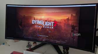 An ultrawide monitor showing the main menu of Dying Light 2