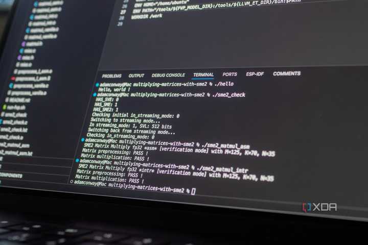 Running Arm's SME2 examples on a MacBook Pro with M4 Pro