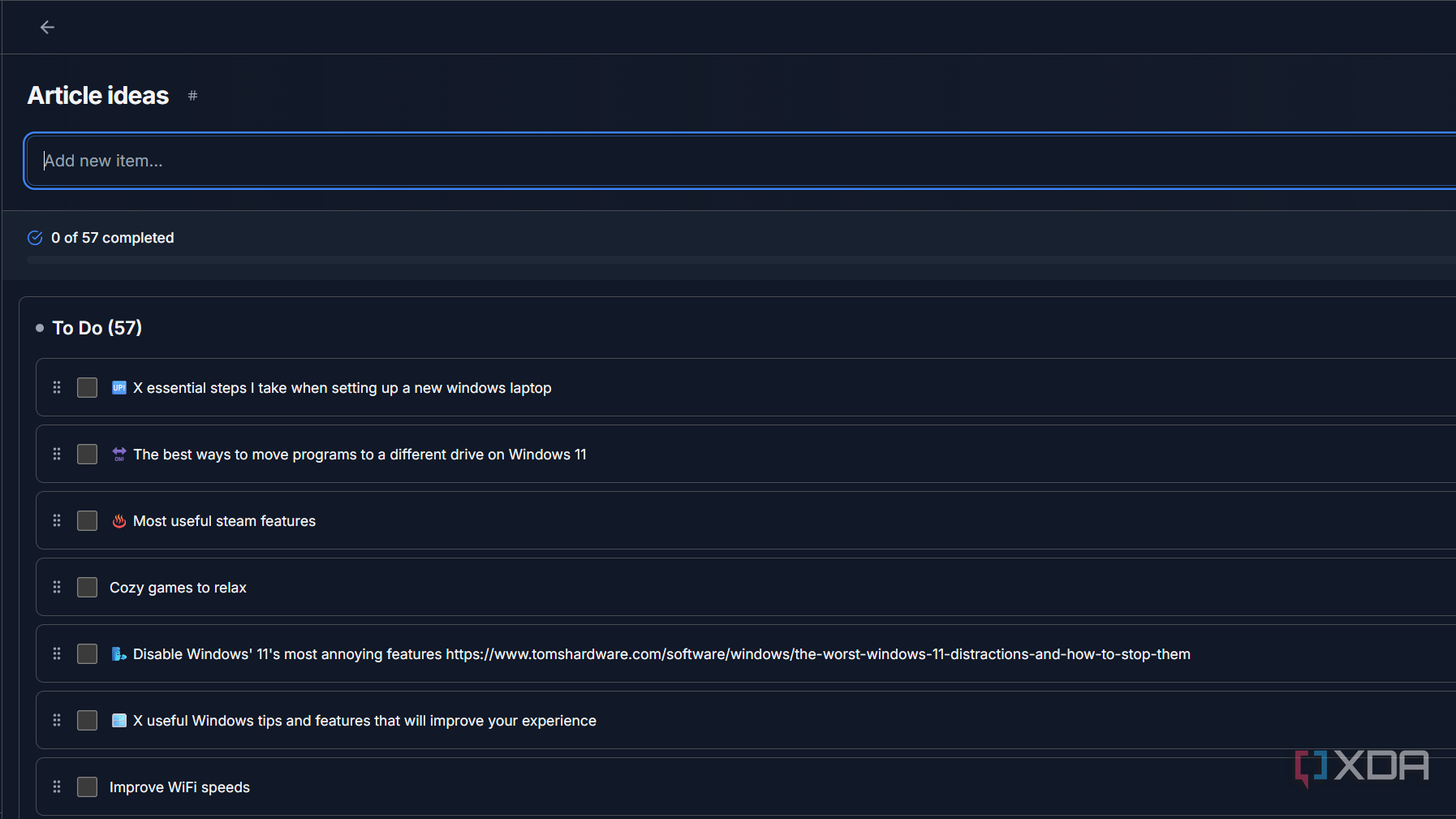 article ideas checklist in rwmarkable