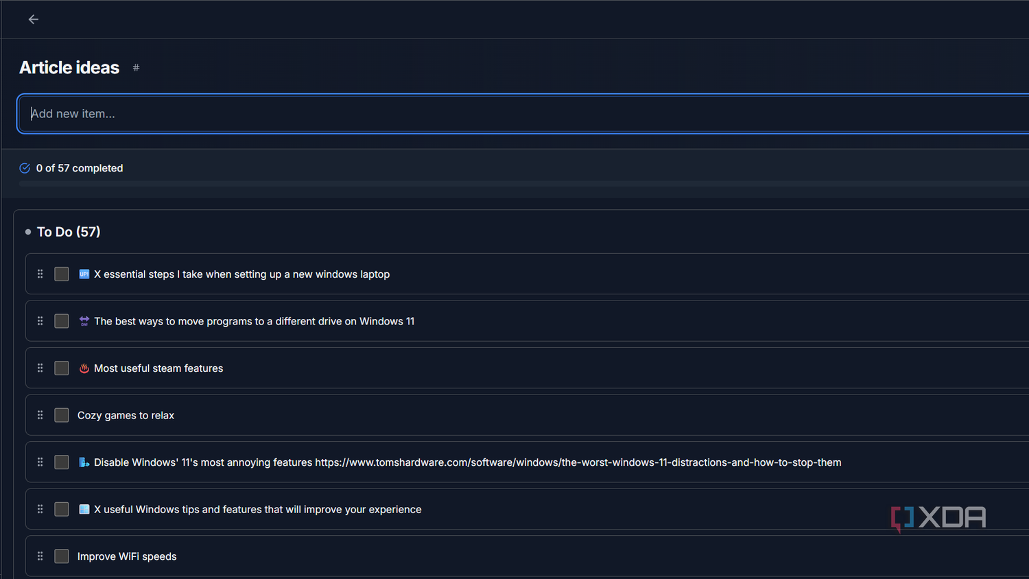 article ideas checklist in rwmarkable