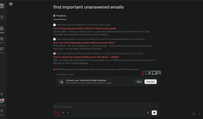 Asking Comet to find important unanswered emails
