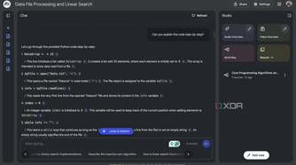Asking NotebookLM to explain the code step by step