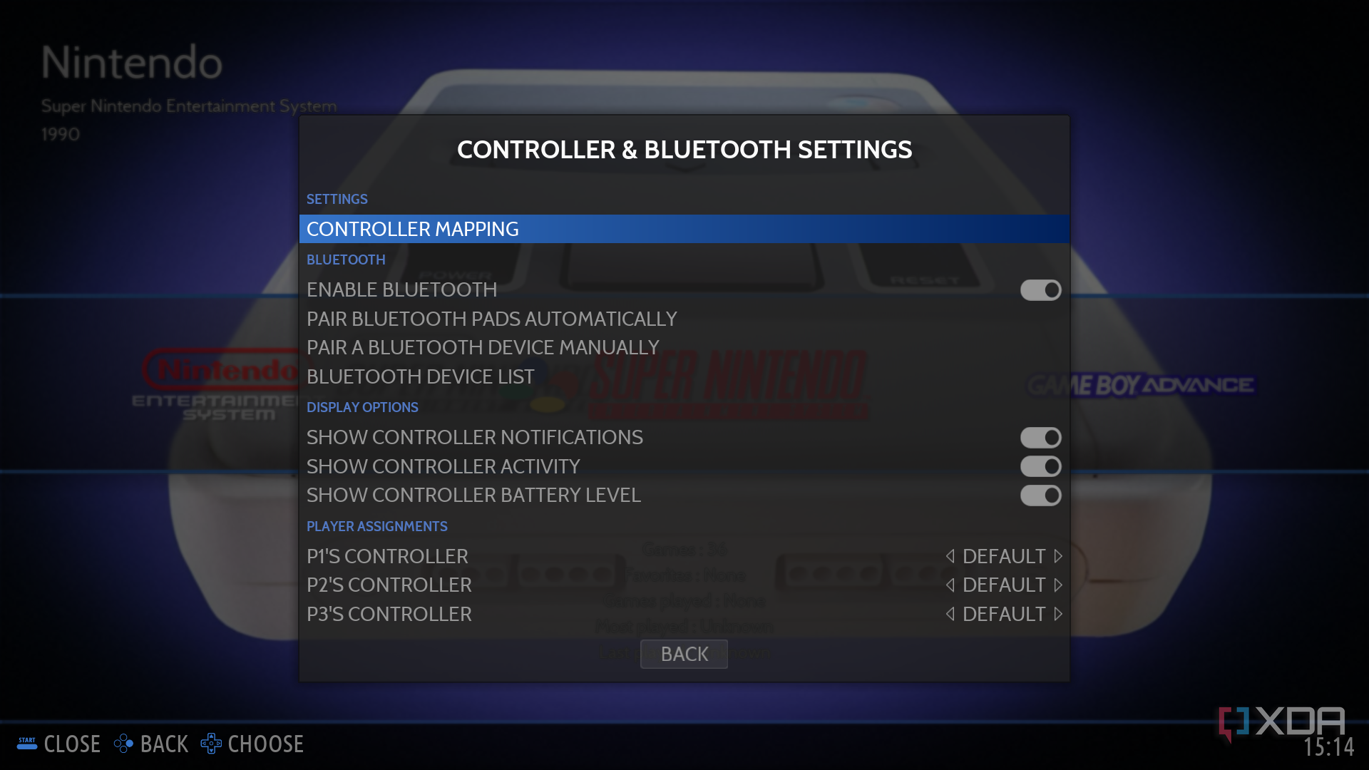 Batocera controller and Bluetooth settings