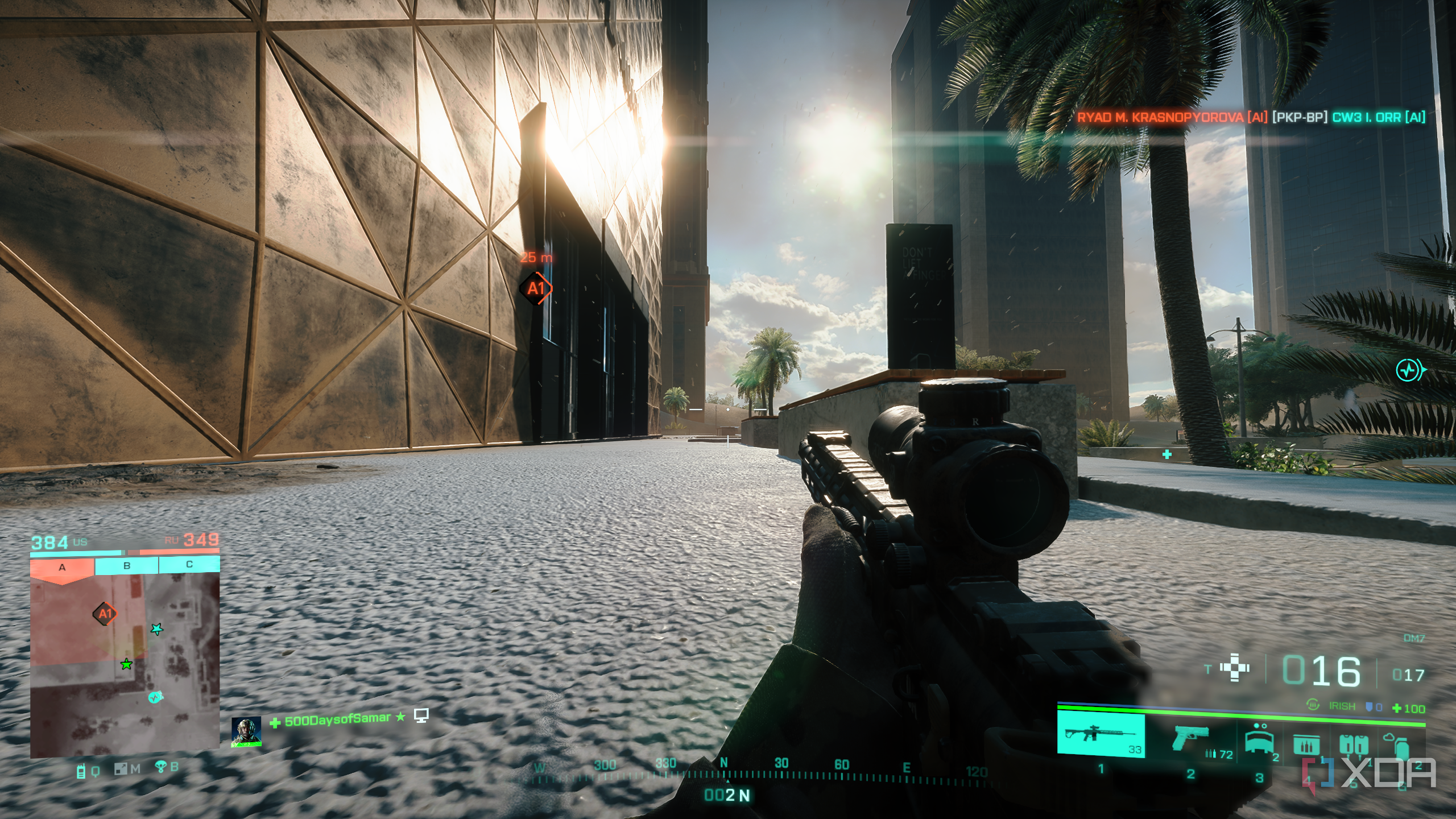 Proning in cover in Battlefield 2042.