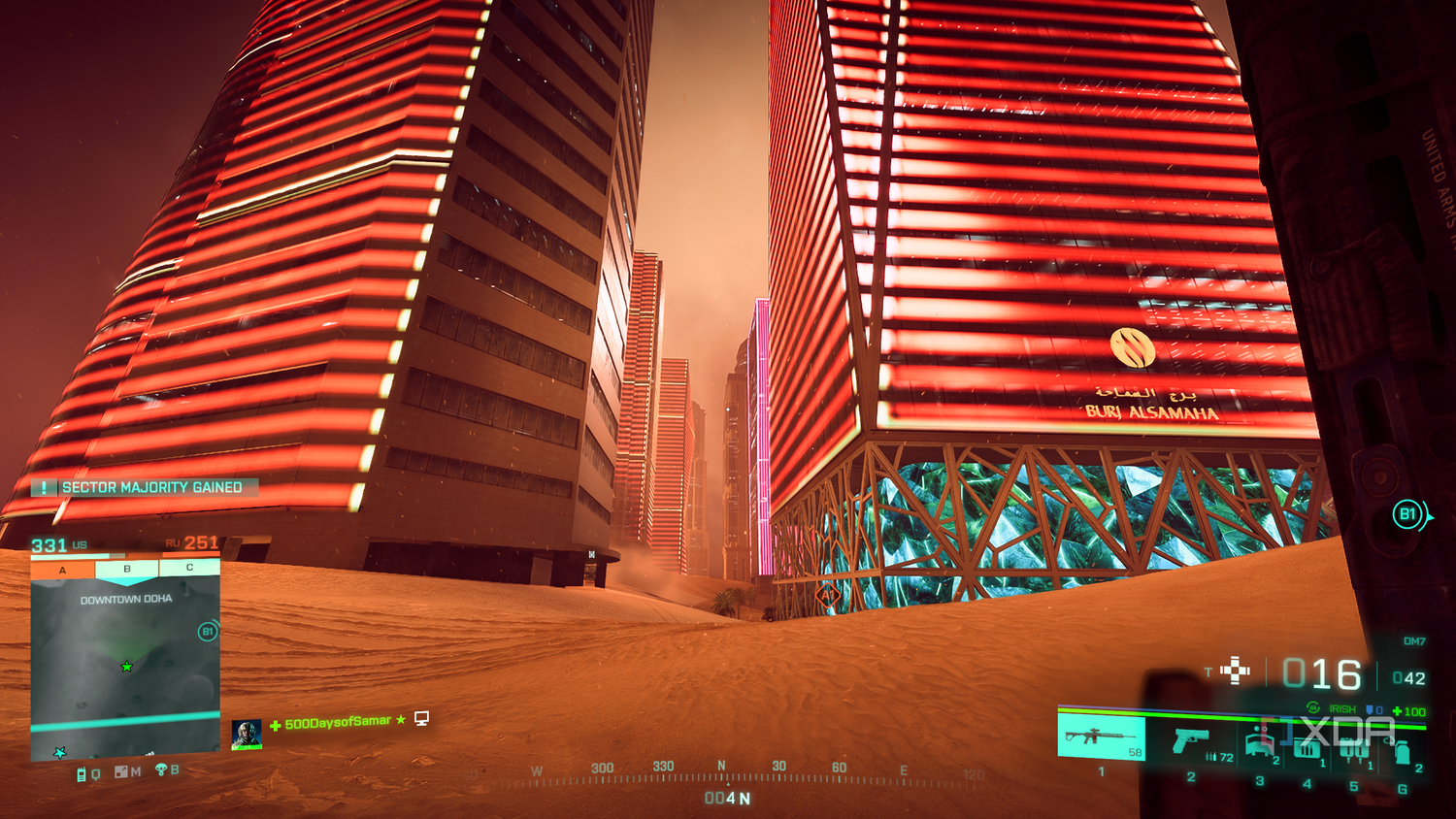 A sandstorm in Battlefield 2042.