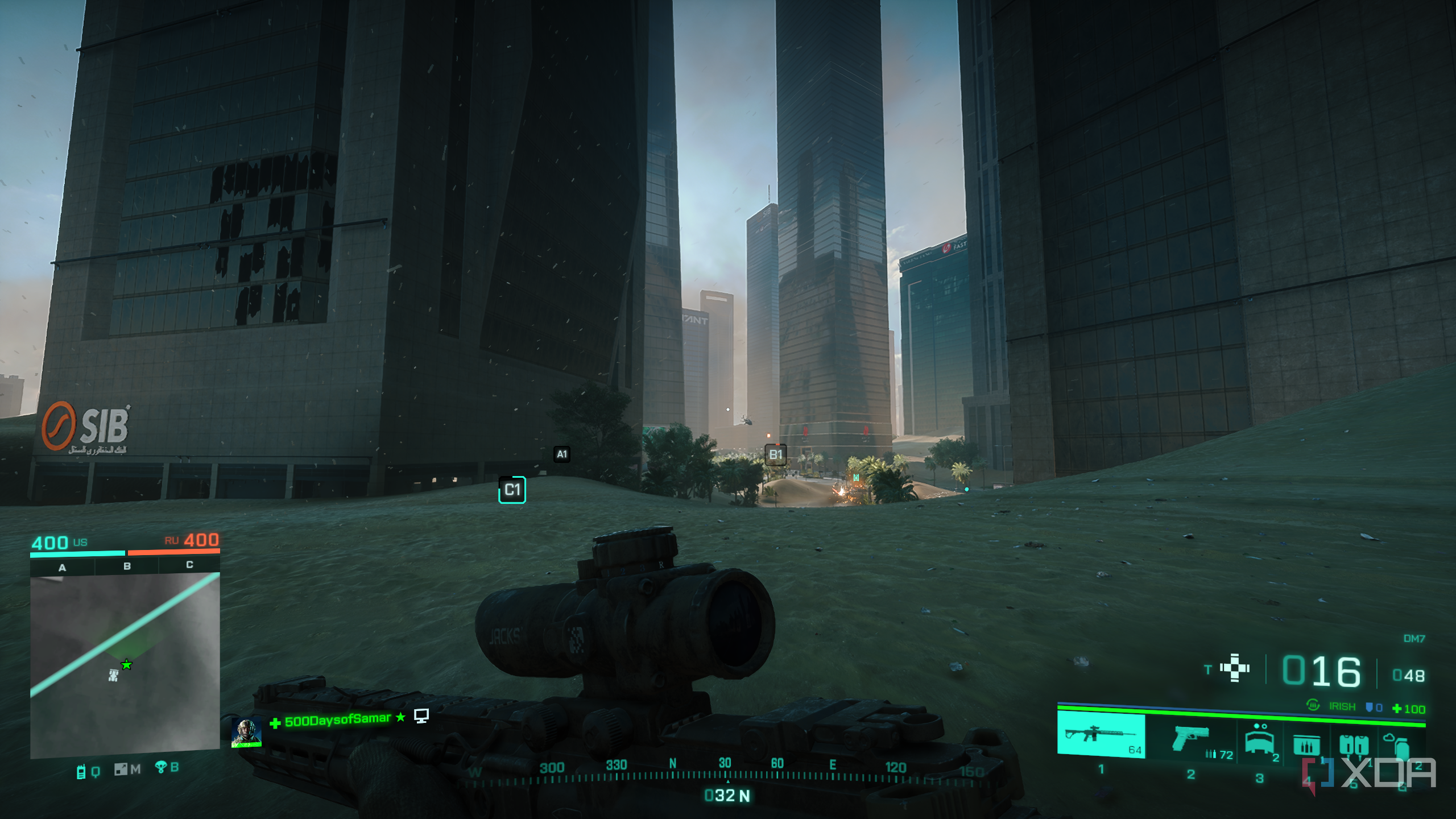 Sprinting in Battlefield 2042.