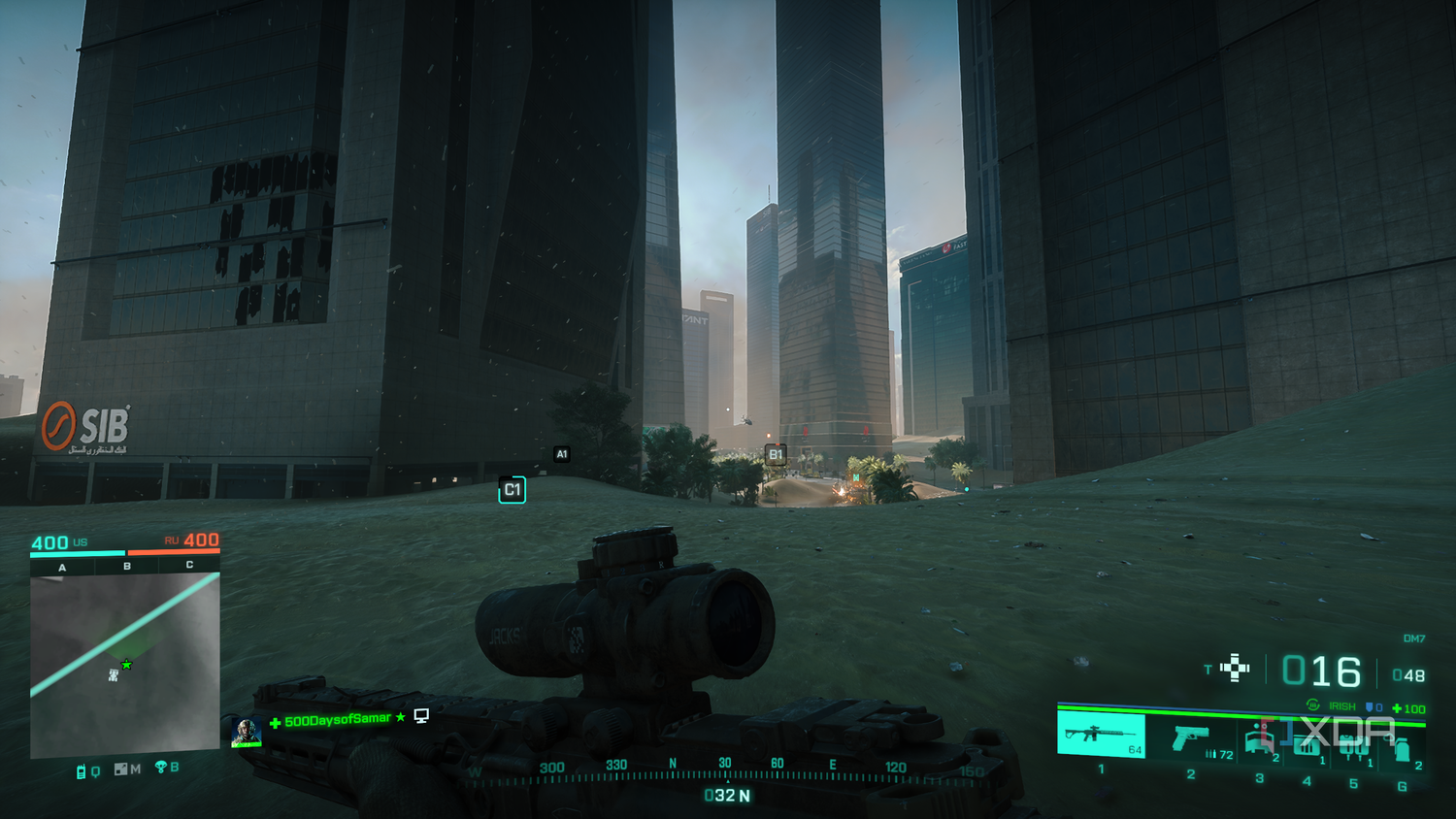 Sprinting in Battlefield 2042.