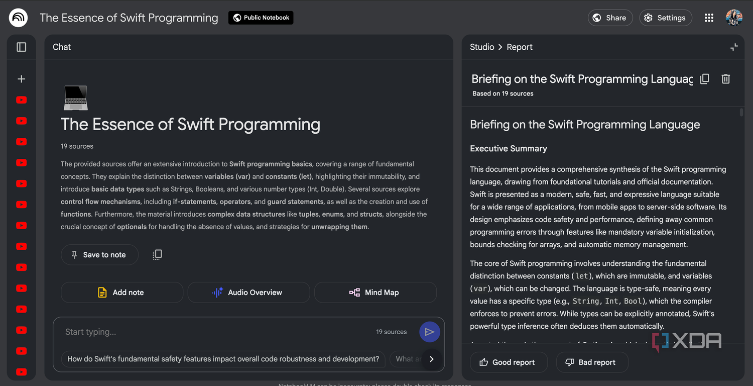 Briefing Doc Report format in NotebookLM