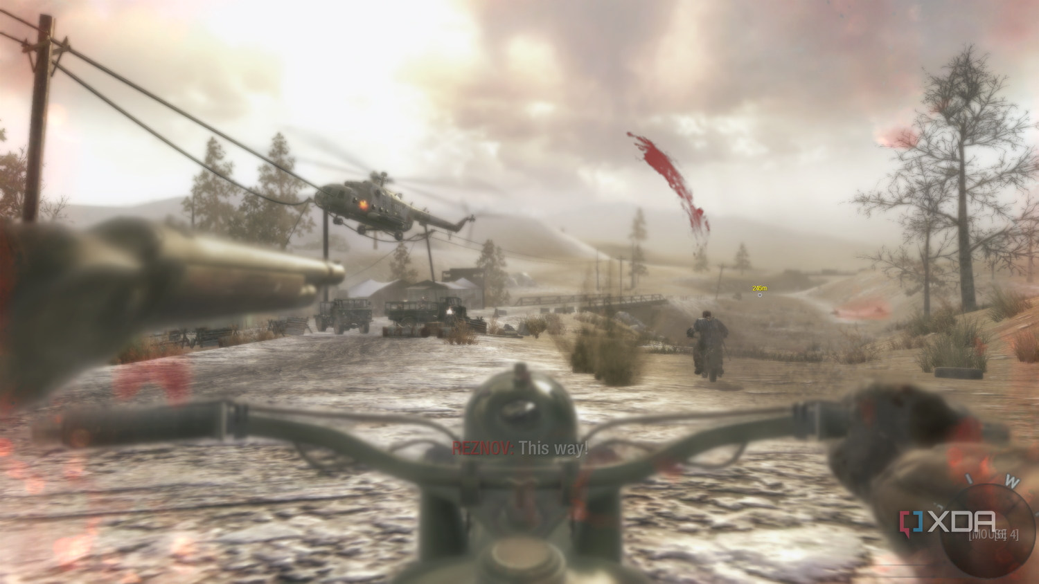 Mason riding a motorcycle in Call of Duty: Black Ops 1.
