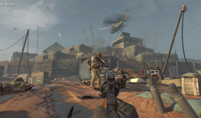 Mason shooting a Vietnamese soldier in Call of Duty: Black Ops 1.