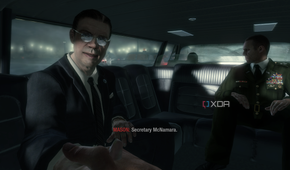 Secretary MacNamara in a limousine in Black Ops 1.