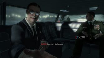 Secretary MacNamara in a limousine in Black Ops 1.