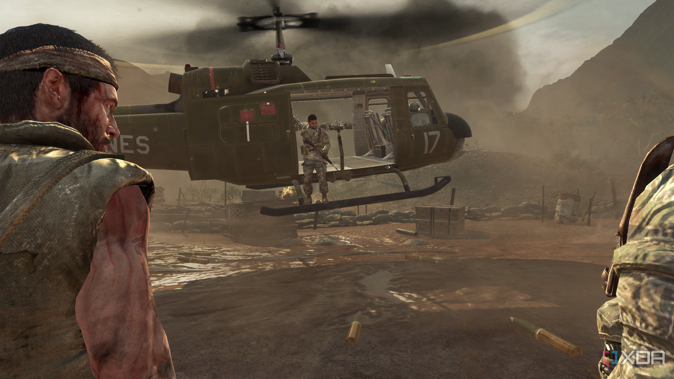 Bowman arriving on a chopper in Call of Duty: Black Ops 1.