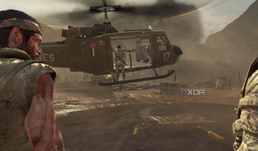 Bowman arriving on a chopper in Call of Duty: Black Ops 1.