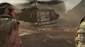 Bowman arriving on a chopper in Call of Duty: Black Ops 1.