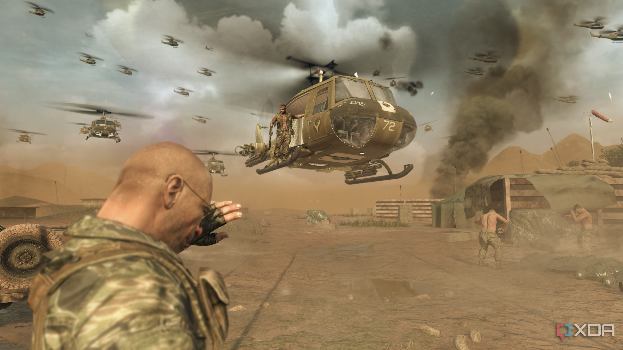 Frank Woods arriving on a chopper in Vietnam.