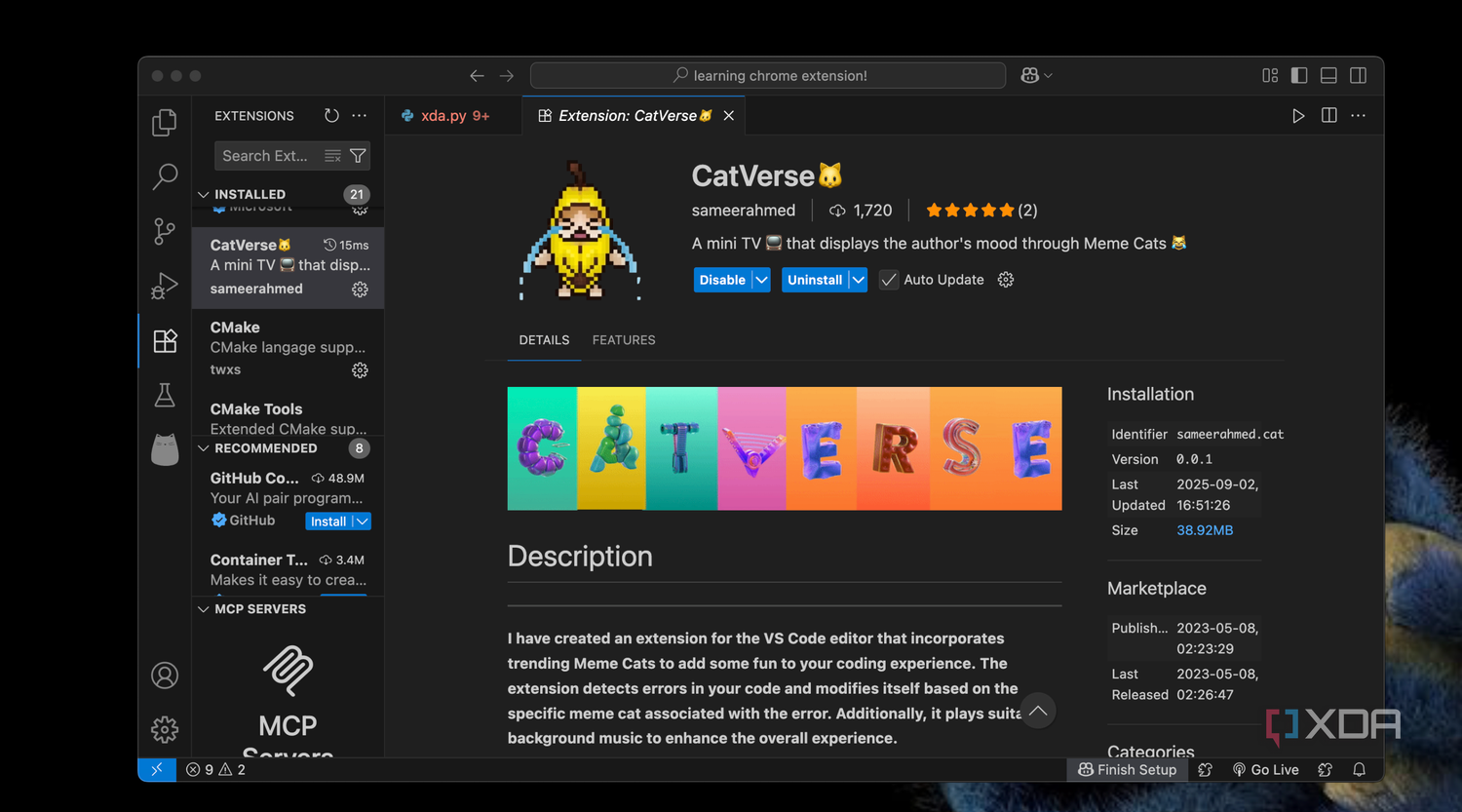 CatVerse VS Code extension