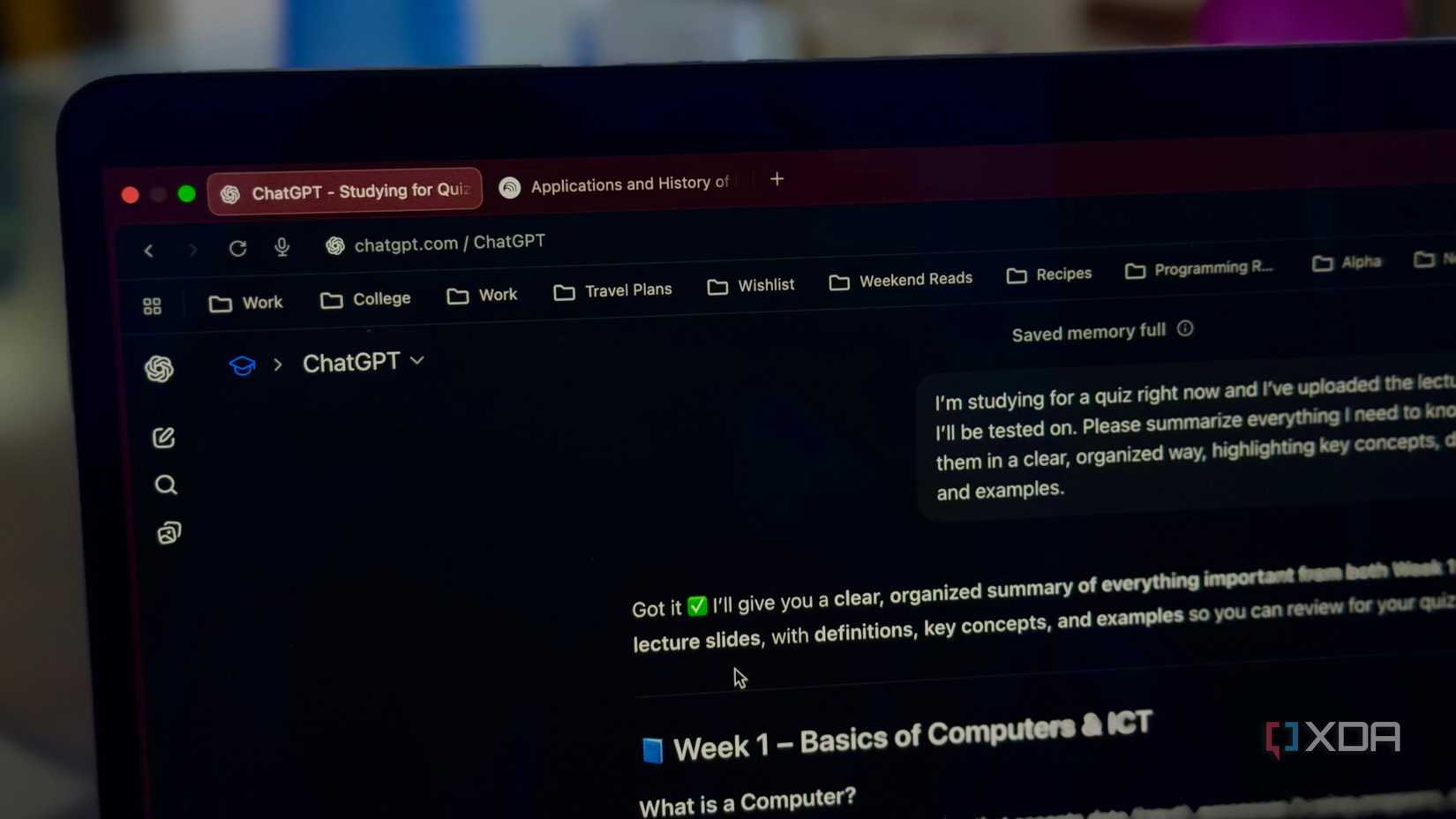 ChatGPT Projects with NotebookLM tab open